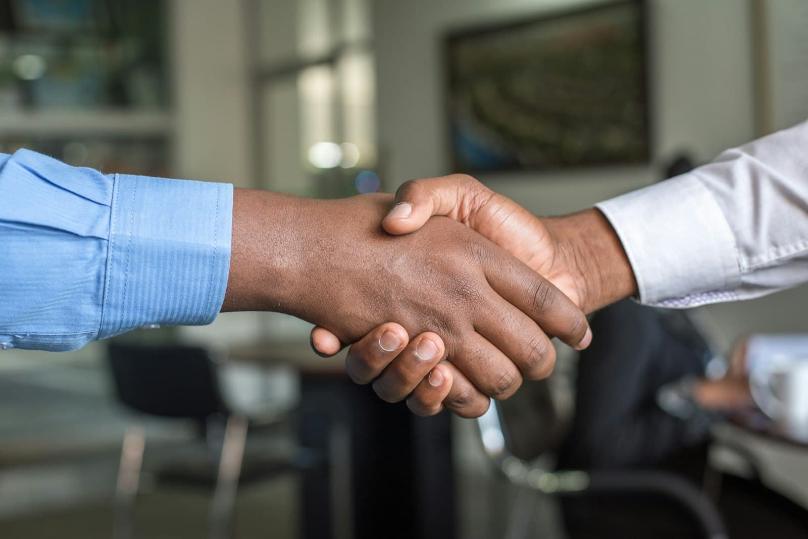 Business handshake after agreeing company setup